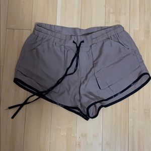 Nanette Lepore taupe silk tap shorts size 2